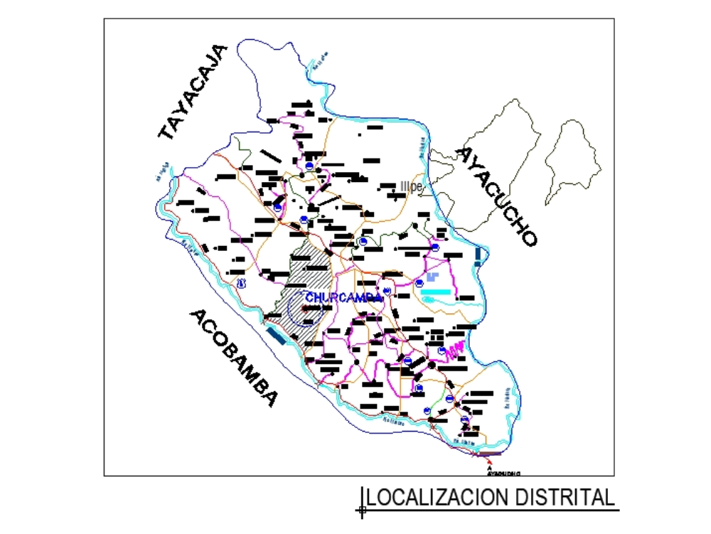 Mapa do distrito de Churcampa