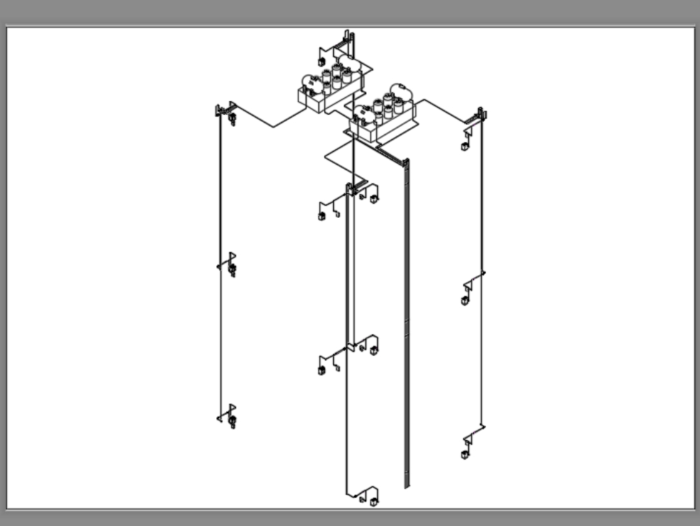 Isométrique de l'installation de gaz dans la tour d'appartements