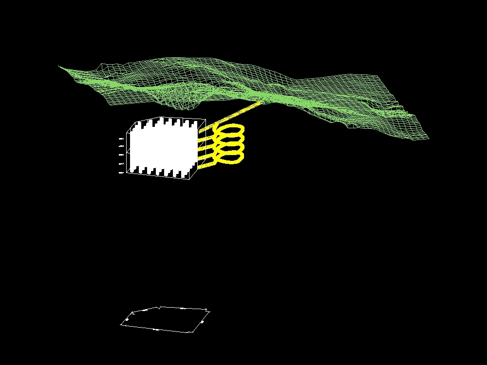 Plan des piliers de l'exploitation souterraine en 3D
