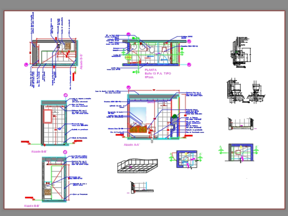 Construction details of complete bathroom