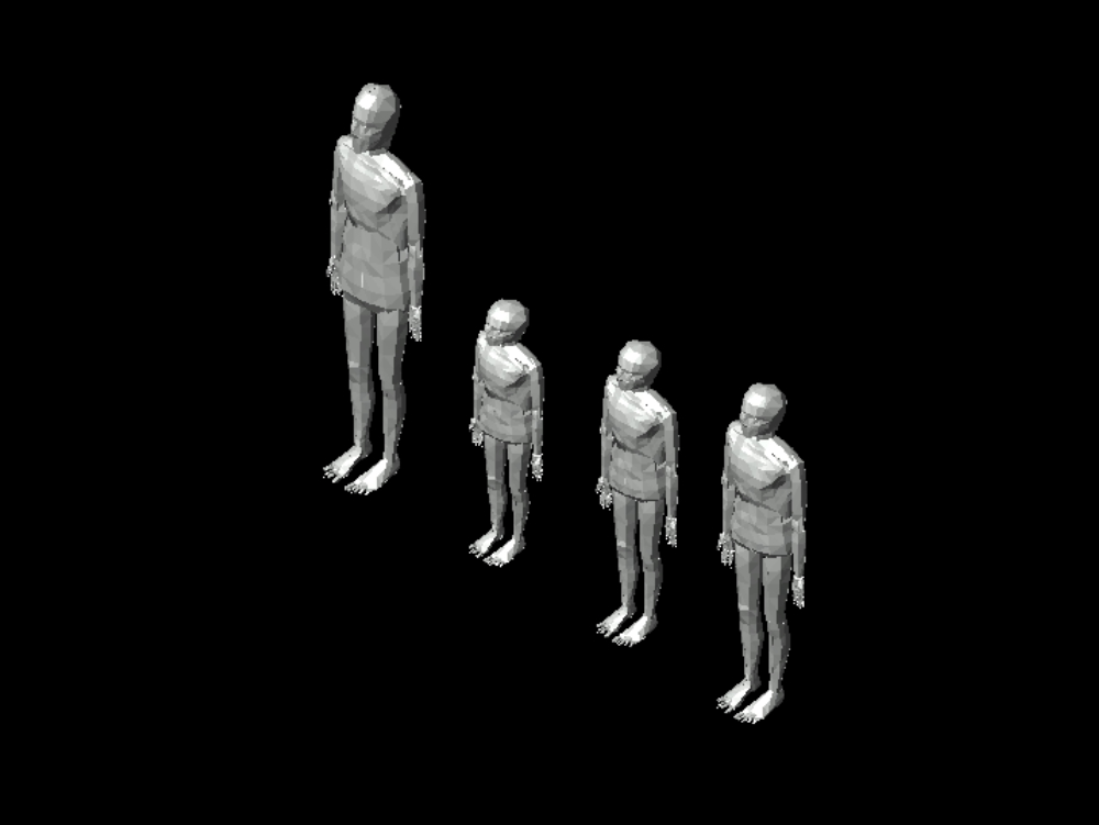 Figuras humanas en 3D.