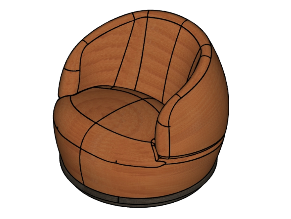 Orbit armchair in tercipelo; Dark color