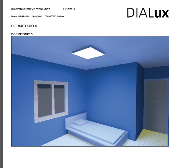 Illumination; work with luminaires in dialux