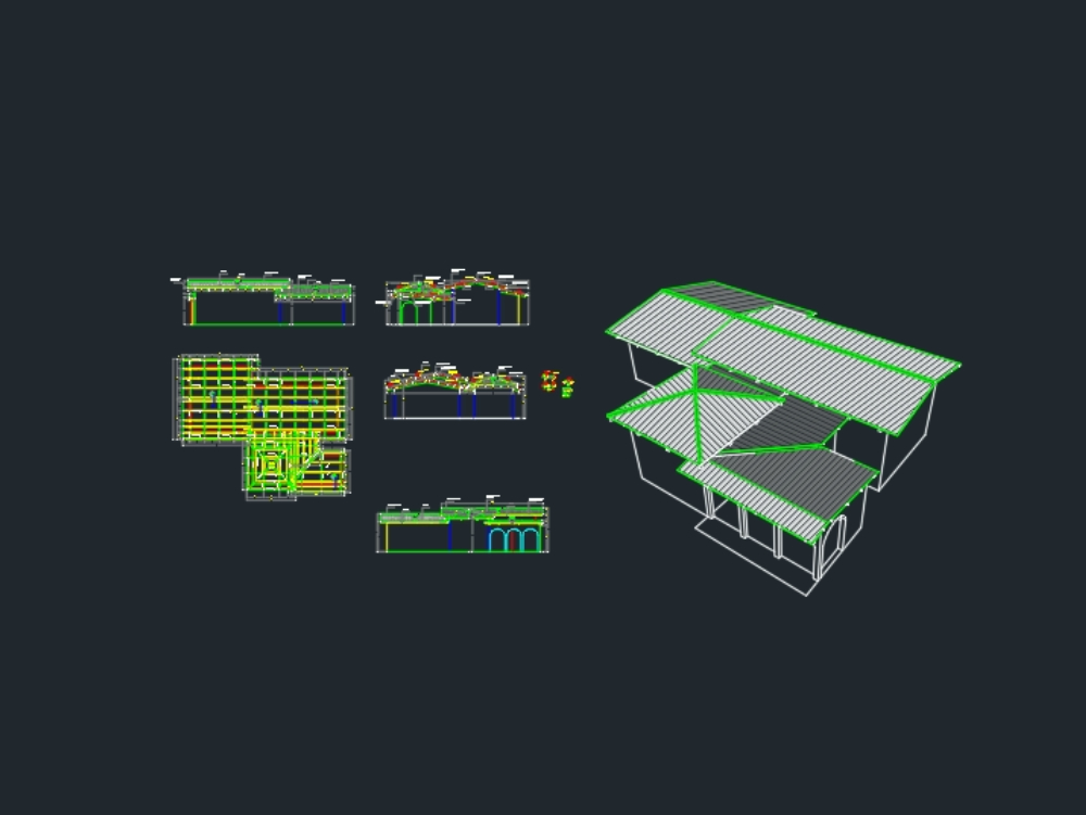 shed roof structure in autocad cad download 388.37 kb