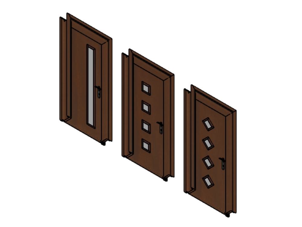 Puerta 3d en madera lista para renderizar