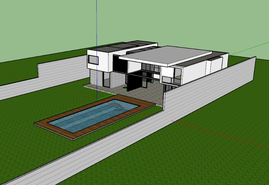 Quintal sketchup casa moderna casa