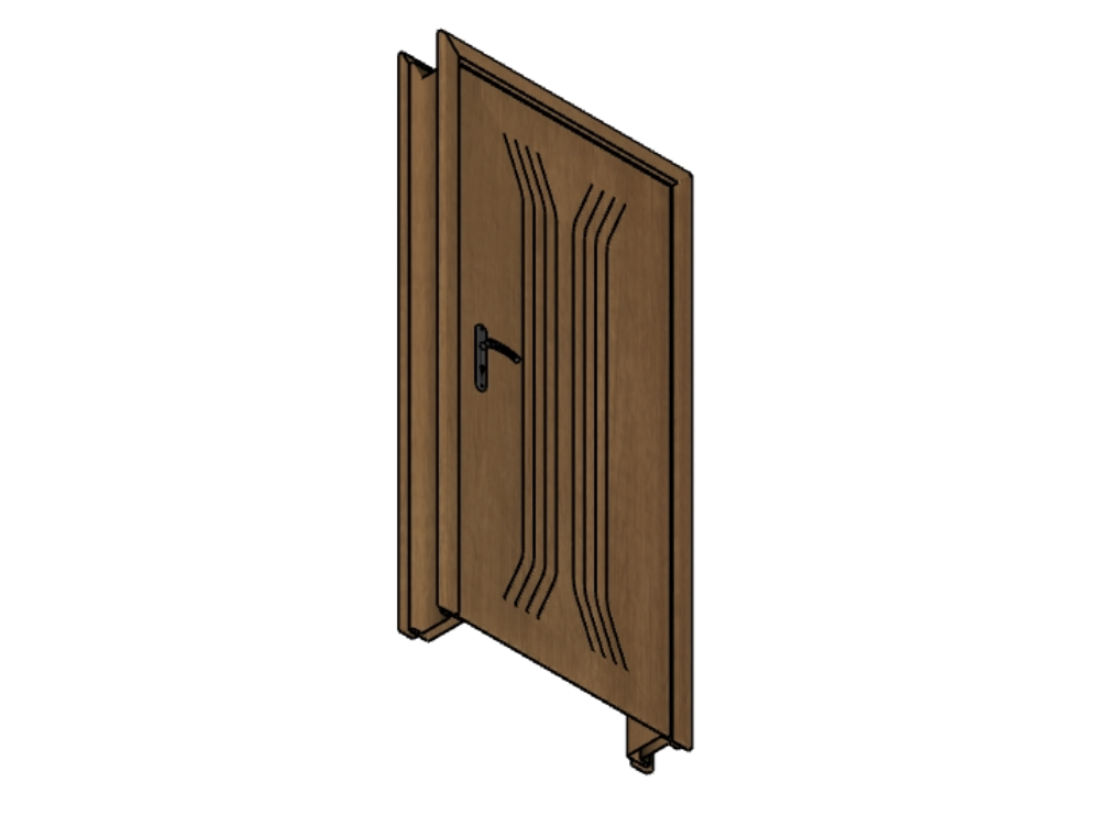 3d Tür in Holz bereit zu rendern