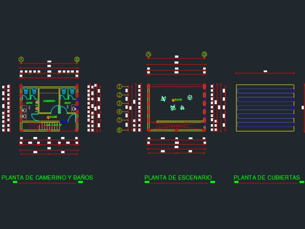 Centro de eventos em AutoCAD, Baixar CAD Grátis (1008.62 KB)