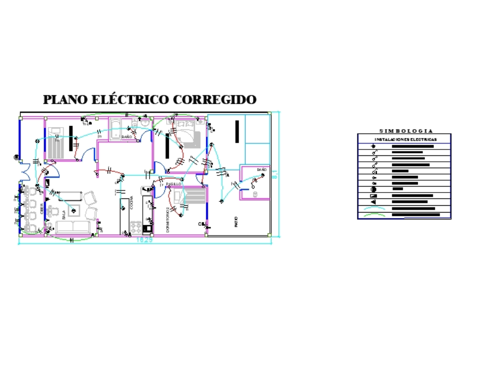 Einfacher elektrischer Plan eines Hauses