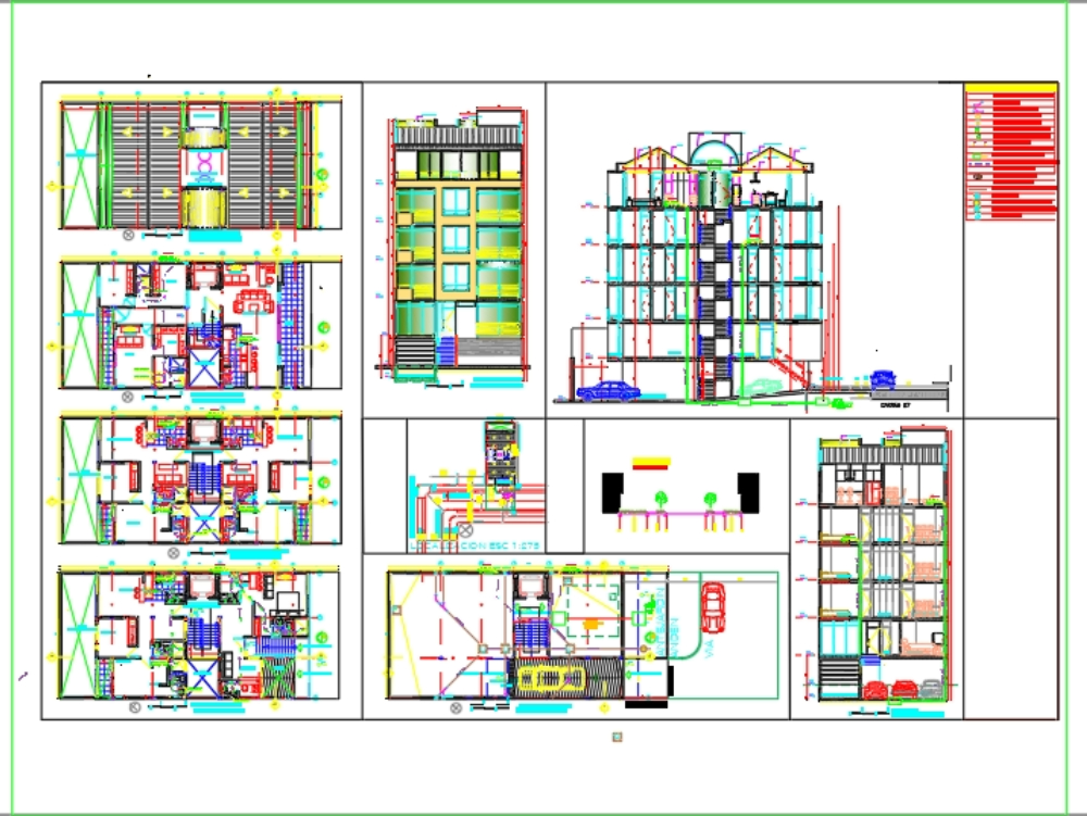 Plano de instalaciones sanitarias edificio 5 niveles