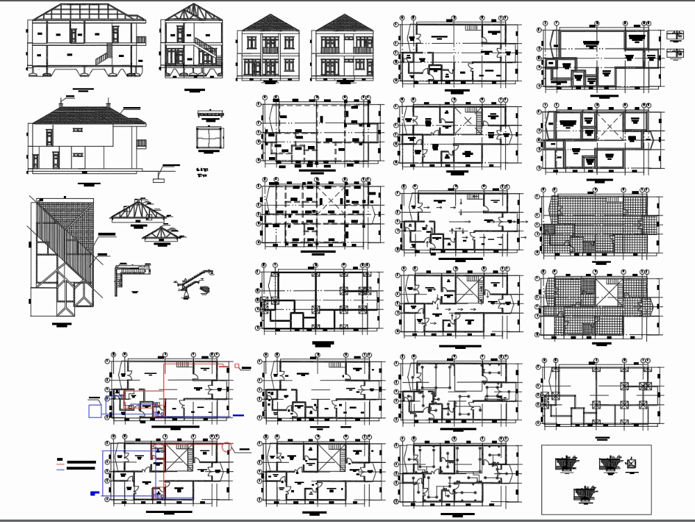 Konstruksi bangunan rumah  2  lantai  in AutoCAD CAD 1 04 