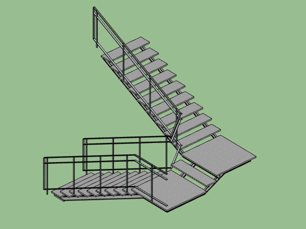 Metal staircase in u