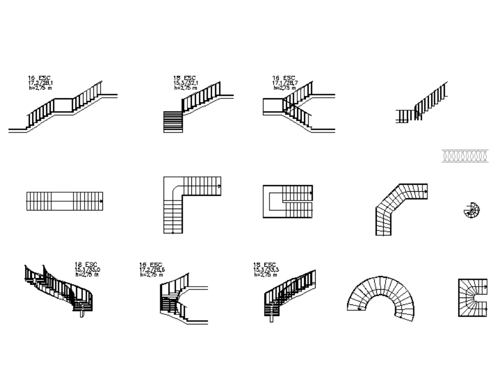 Tipos de escaleras