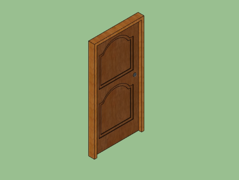 Fine wood brown door with veneer