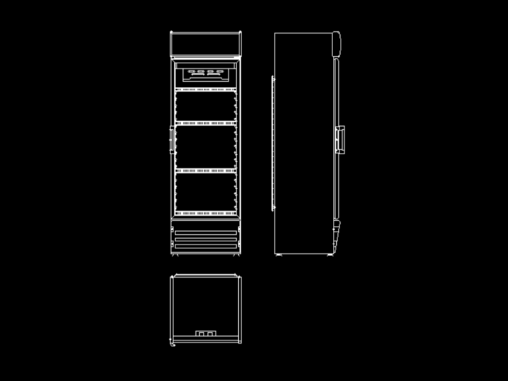 Refrigerator display case 390 lts. 620 x 625 x 1975 cm