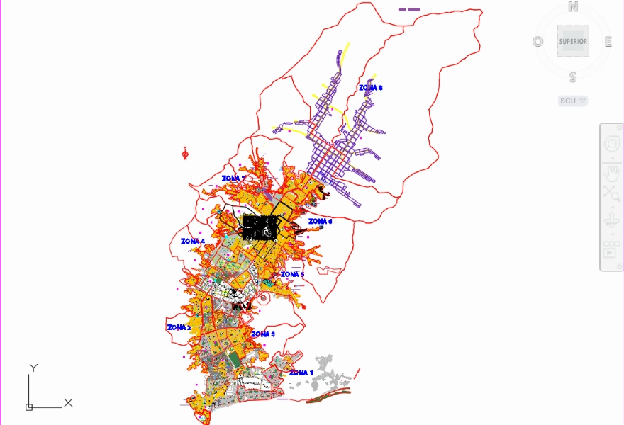 Plano del distrito de San Juan, Perú 