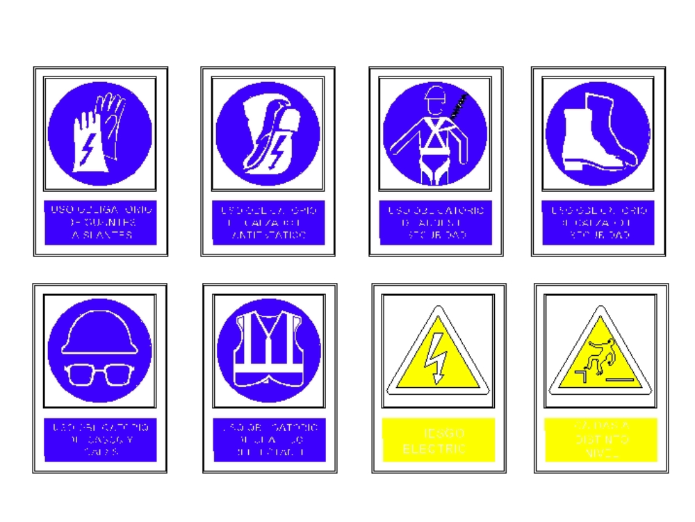 Safety and hygiene signs.