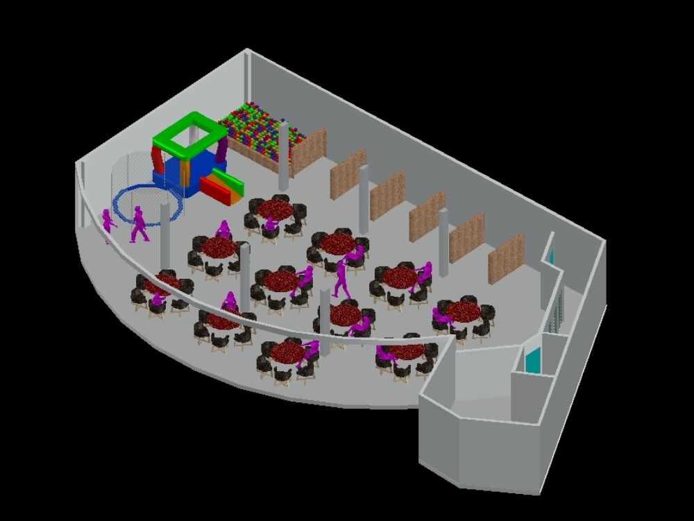 Partyraum - 3D-Modell