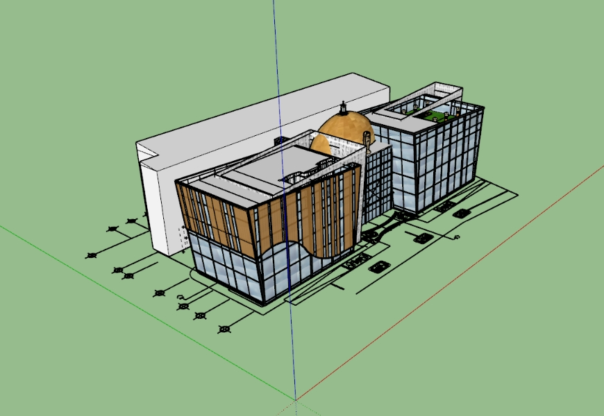 Conception 3D de bureaux municipaux.