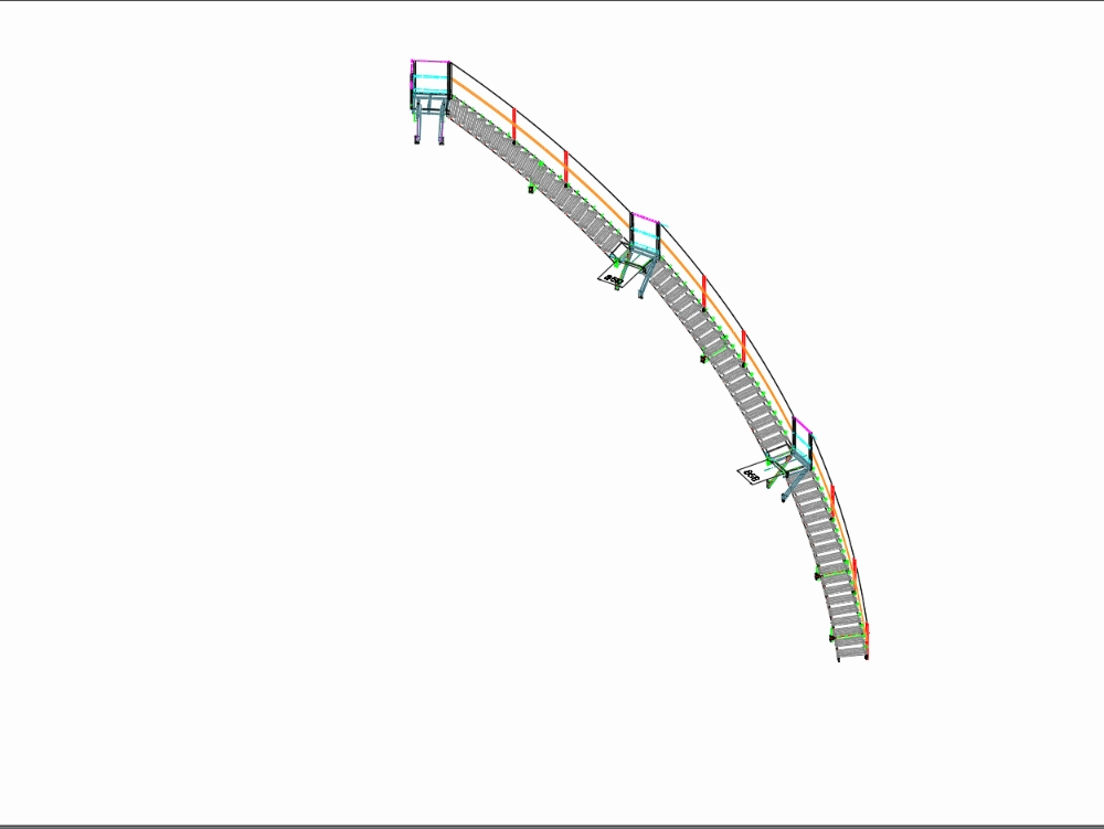 Helical metal ladder for tank