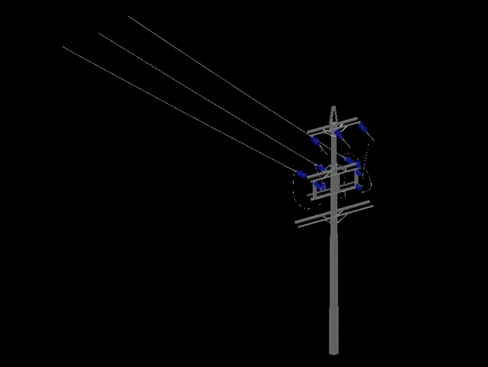 3d connections pole with equipment