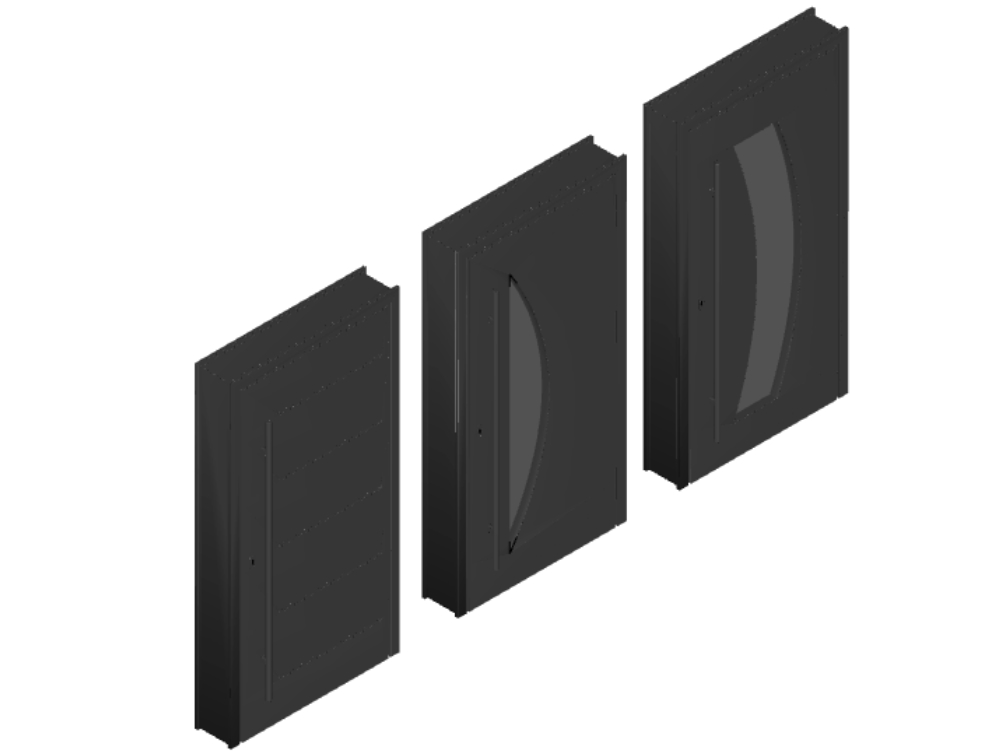 Porta 3D de metal pronta para renderizar