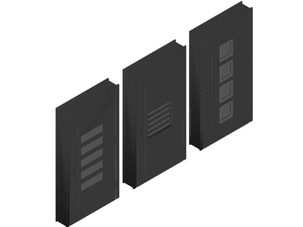 Portas de metal 3d prontas para renderizar
