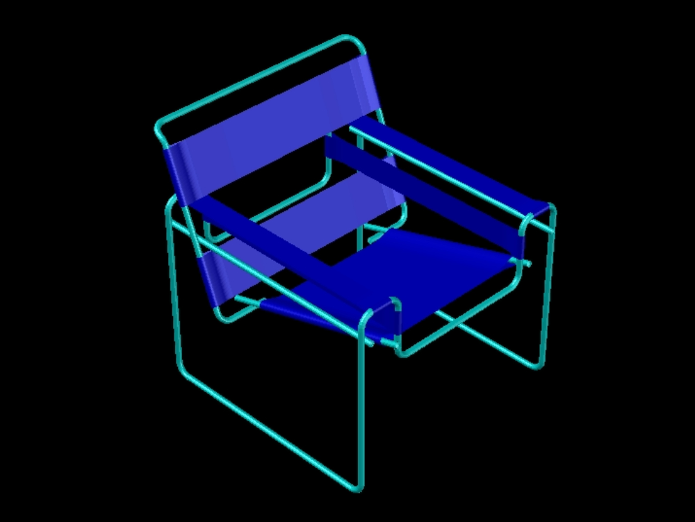 chaise wassily, marcel breuer 3d