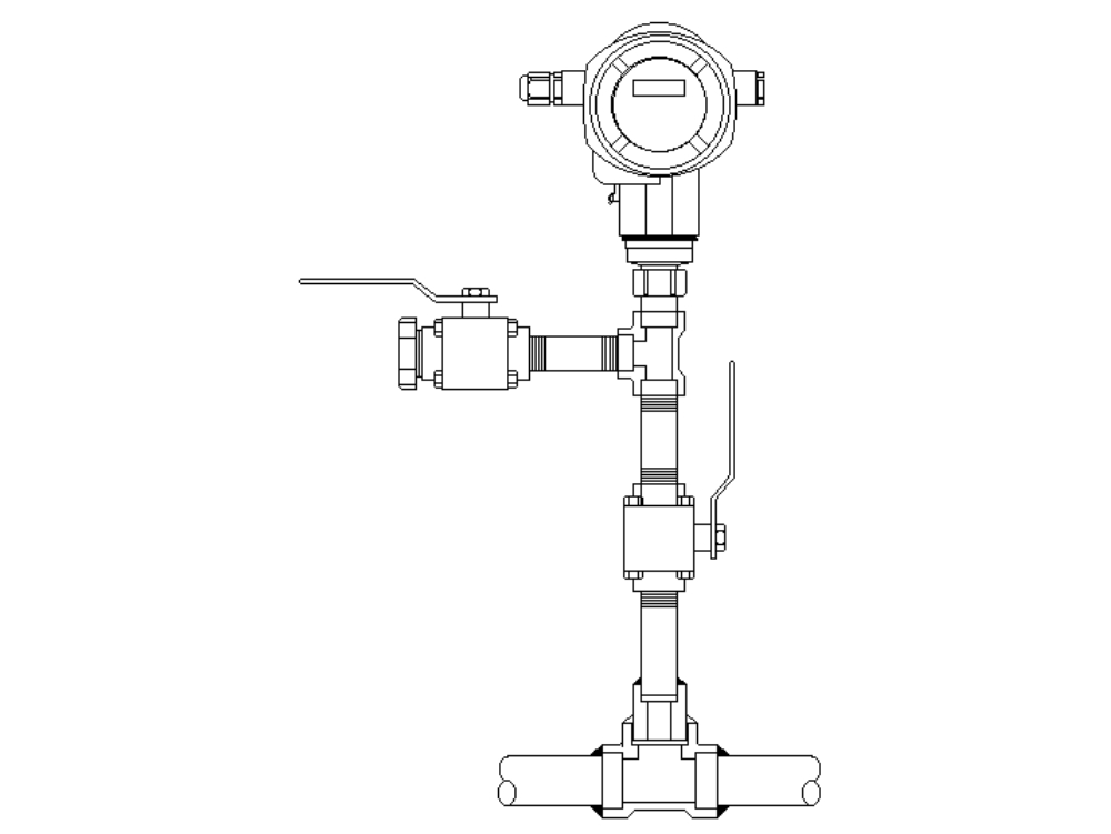 Typical installation pressure gauge indicator