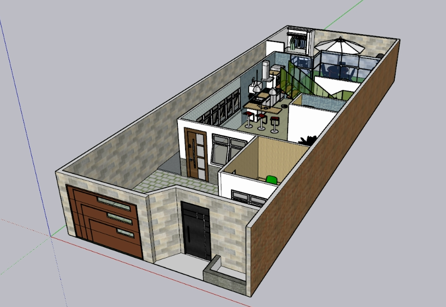 Single-family house in sketchup.
