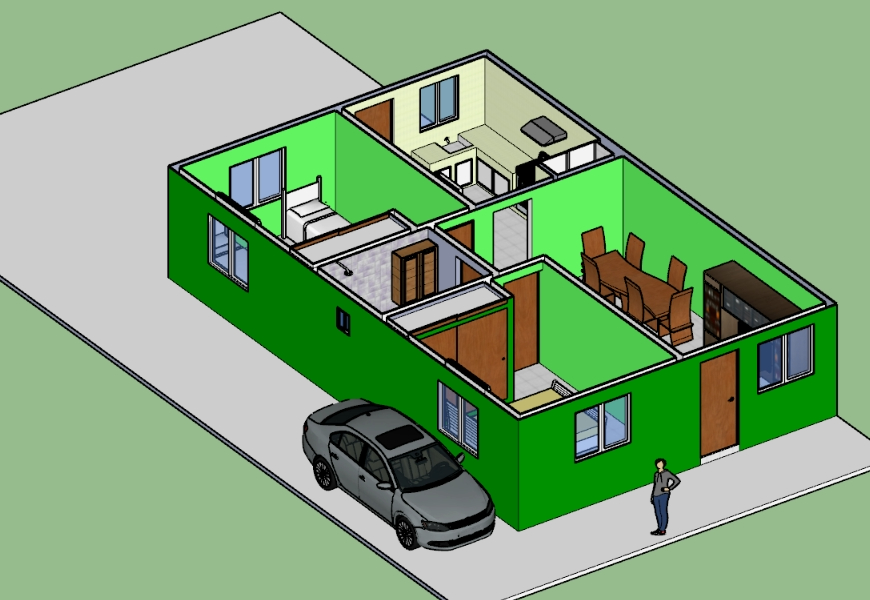Maison individuelle avec 2 chambres