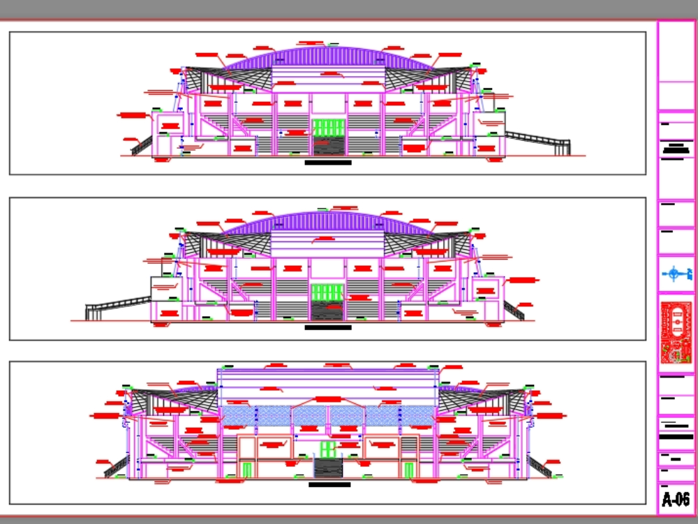 Sections and elevations - coliseum