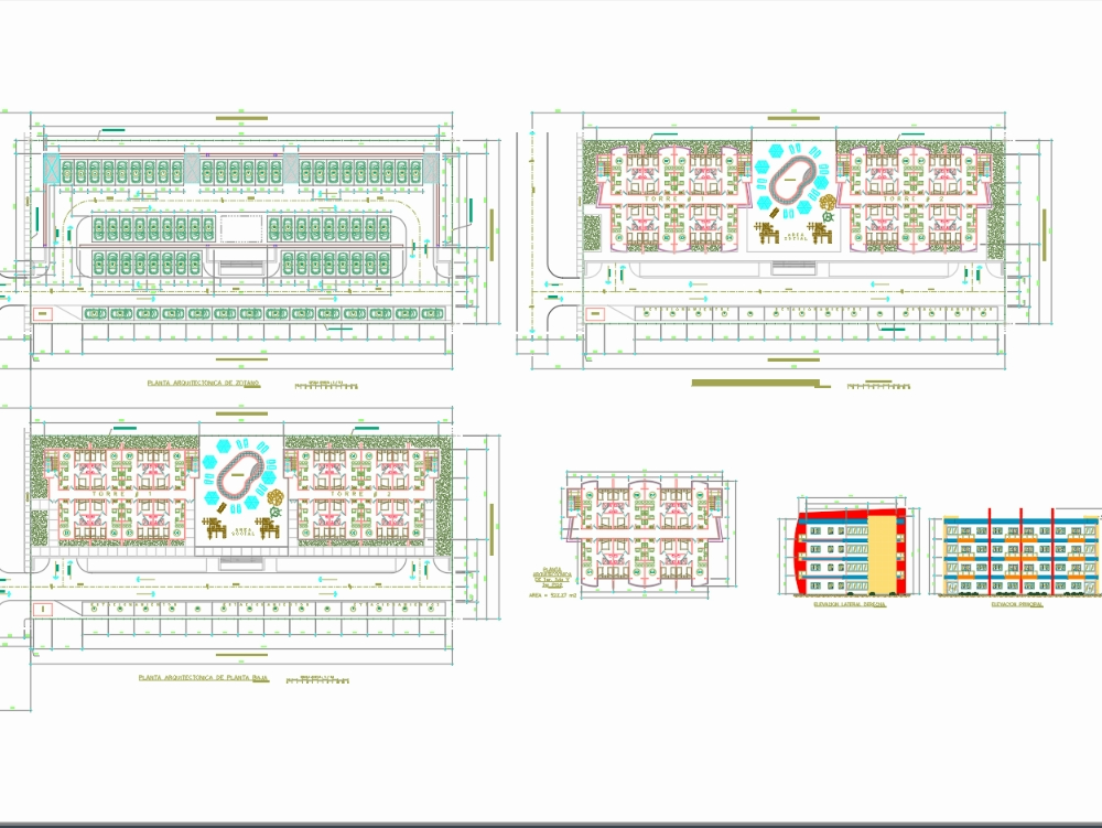 Plan of apartments and parking