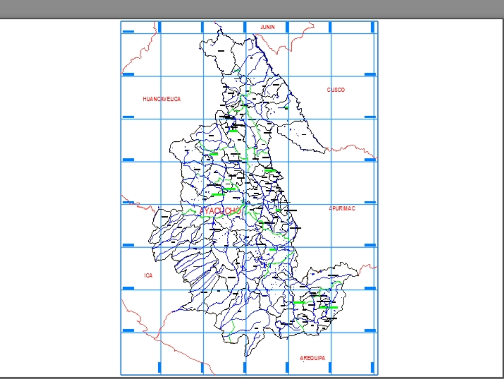 Karte des departements ayacucho in AutoCAD CAD (2.64 MB) Bibliocad