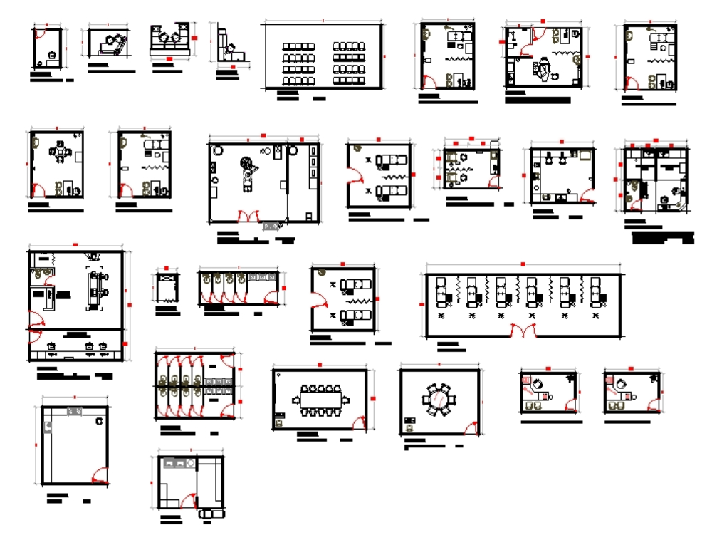 Study of areas and furniture of a hospital