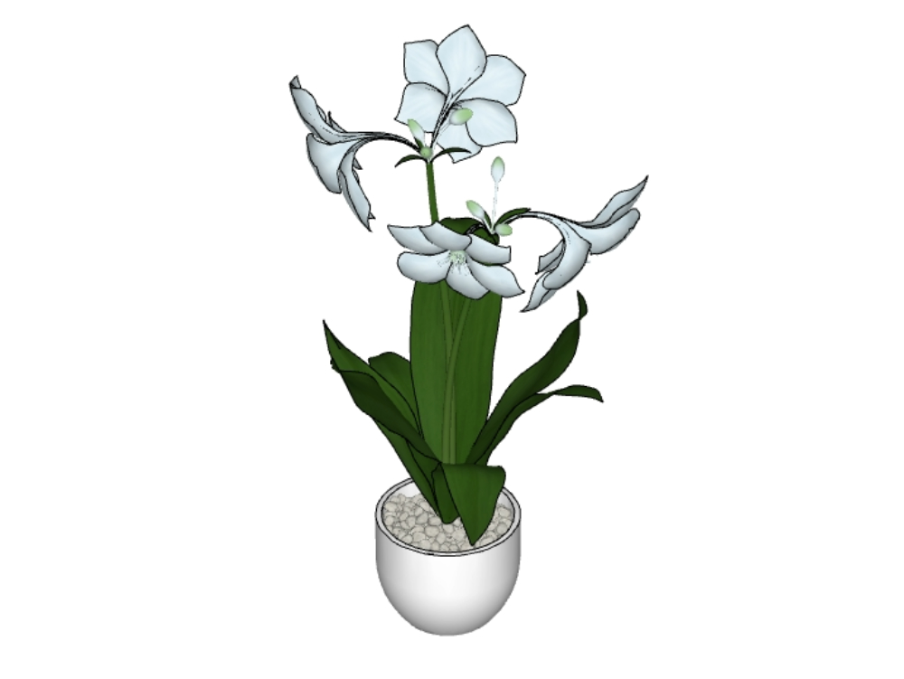 High definition 3d flowers with texture