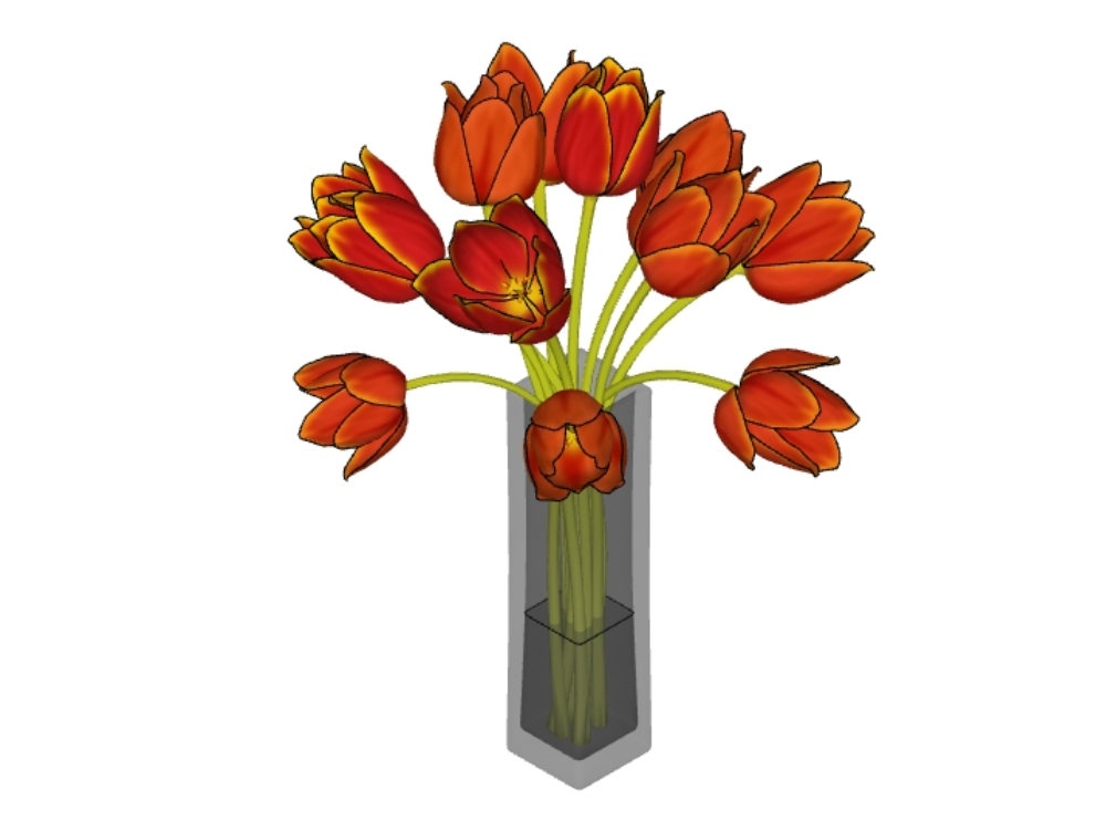 Flores 3D de alta definição com textura