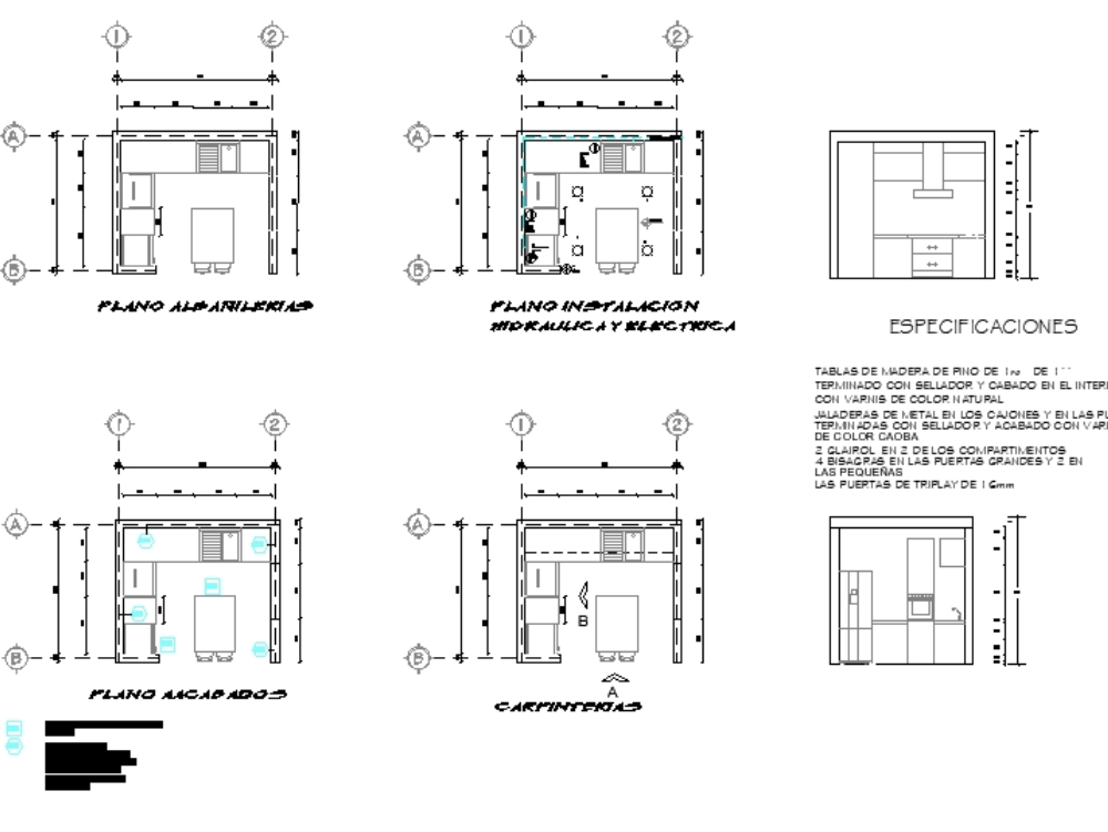 Integral kitchen with elevations; south and east