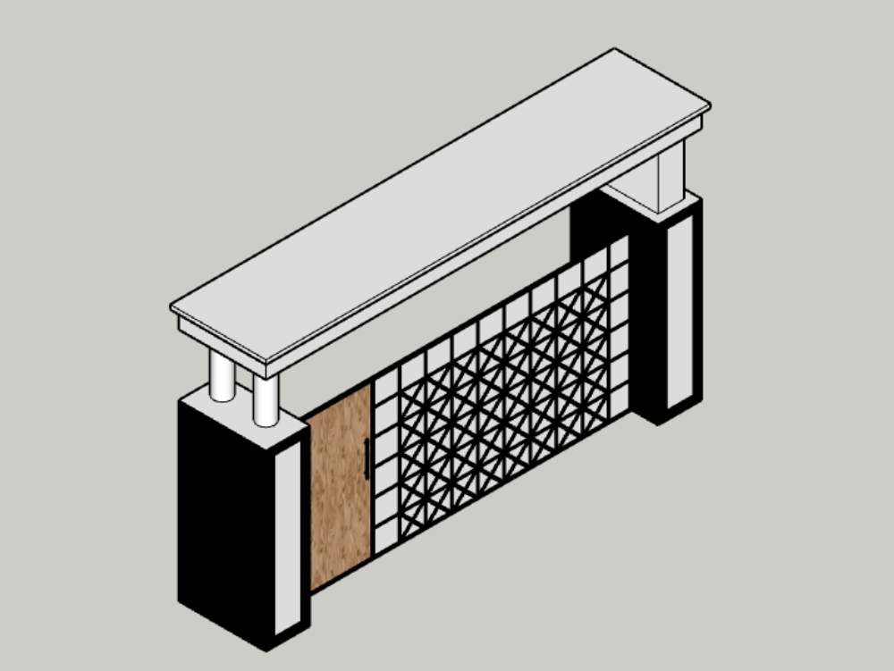 Modernes Haus Metalltor mit Holztür