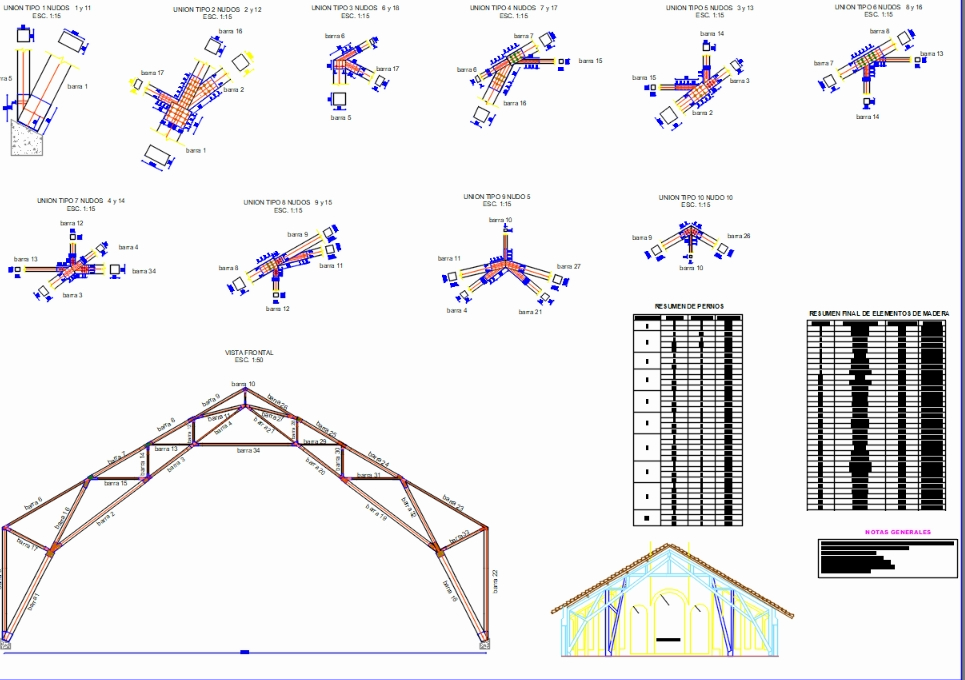 Design of wooden structures in construction