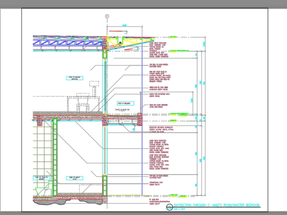 Residential house facade section with balcony