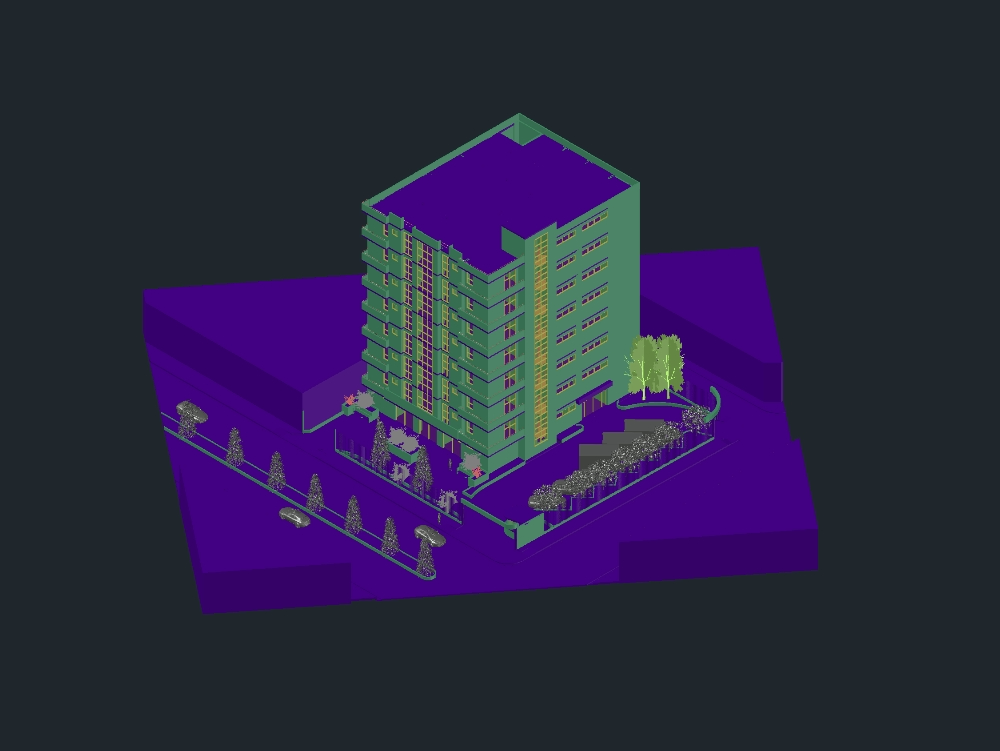 Projeto de clínica de oito níveis - modelo 3D