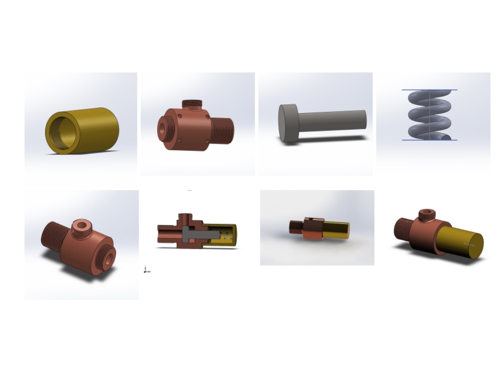 Válvula de solidworks de diseño de tuberías