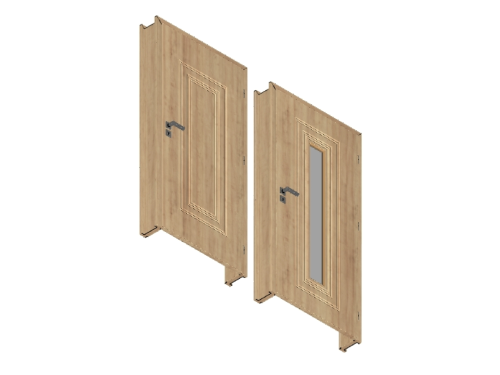 Wooden 3d door ready to render
