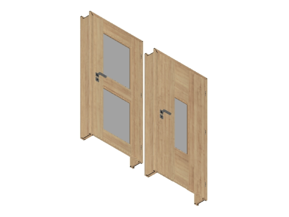 Wooden 3d door ready to render
