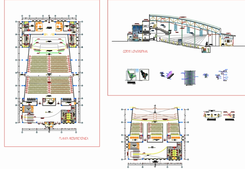 Auditorium with distribution of spaces