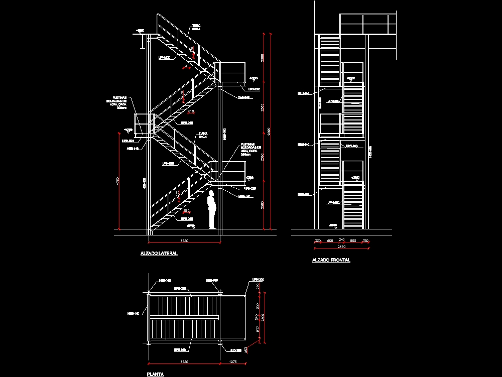 Detalle de diseño de una escalera