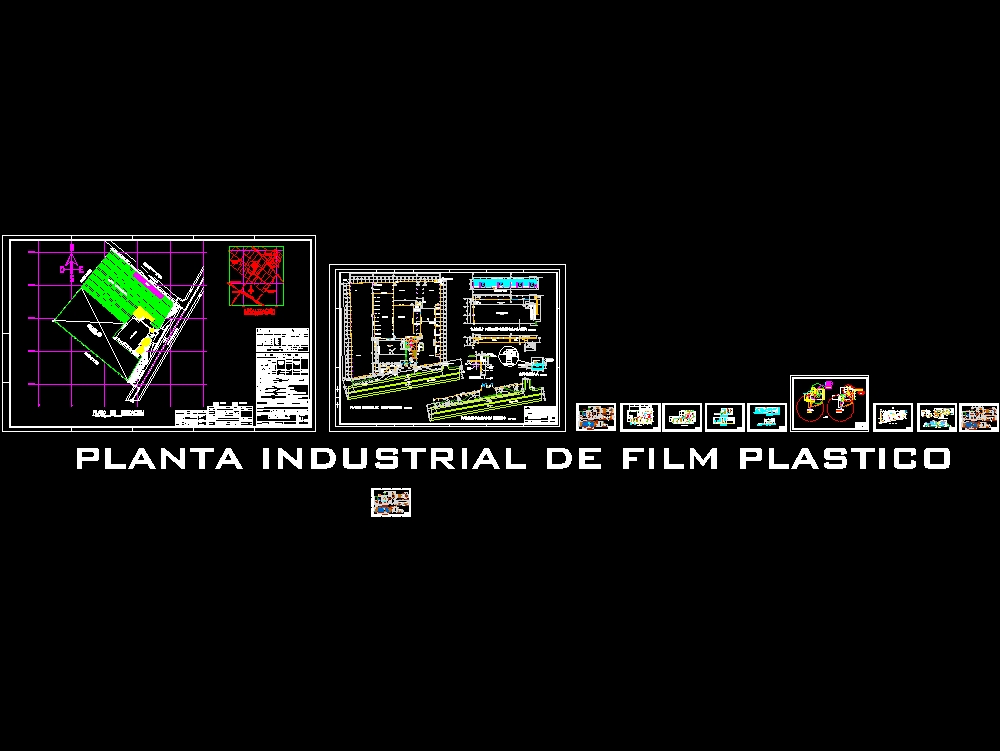 Industrial plant for the manufacture of plastic film