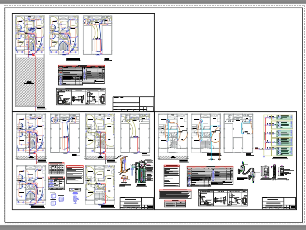 Plans of sanitary and electrical installations