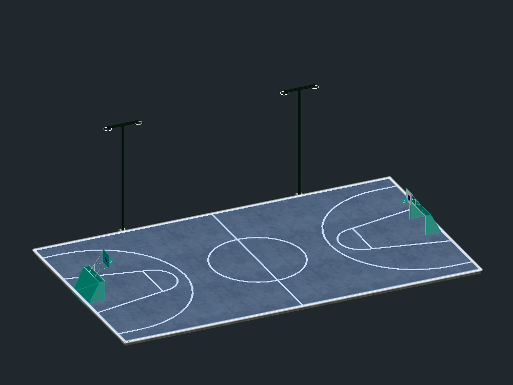 Reinforced concrete sports court